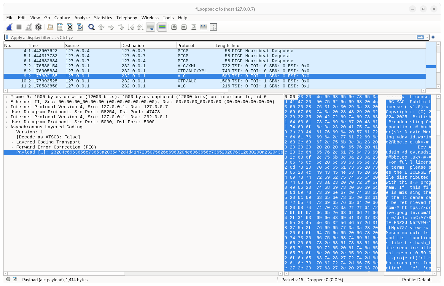 Wireshark showing first file object packet for SINGLE PUSH distribution